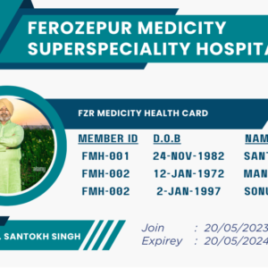 Ferozepur Medicity Health Card-Frontside